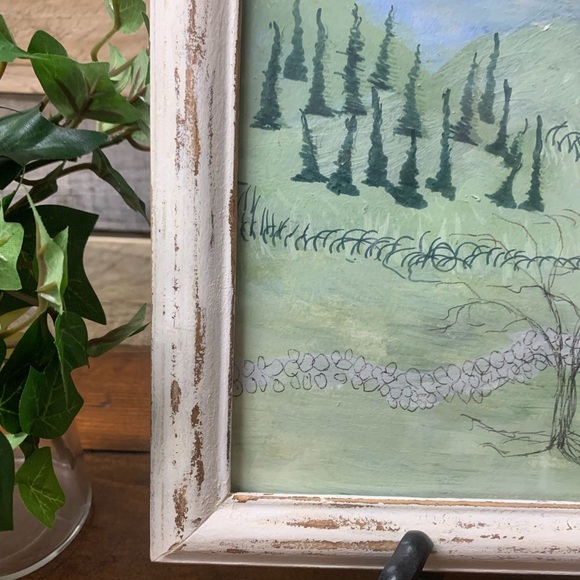 Rustic Hand-Painted Church Picture by Local 90 Yr Old NC Artist - Picture 4 of 6